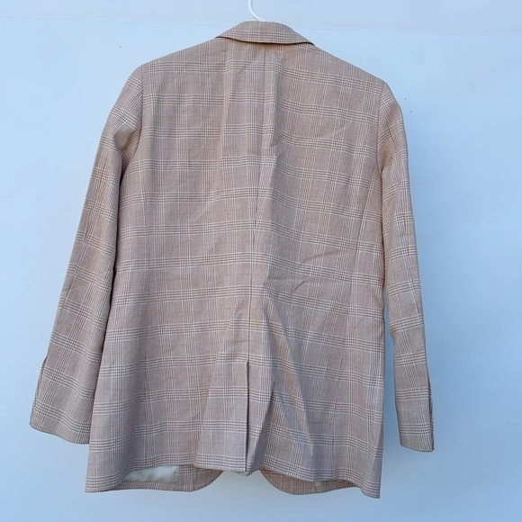 J. Crew Ludlow Plaid Ivory Peach Linen Blazer Jacket Size 8 - Picture 10 of 15